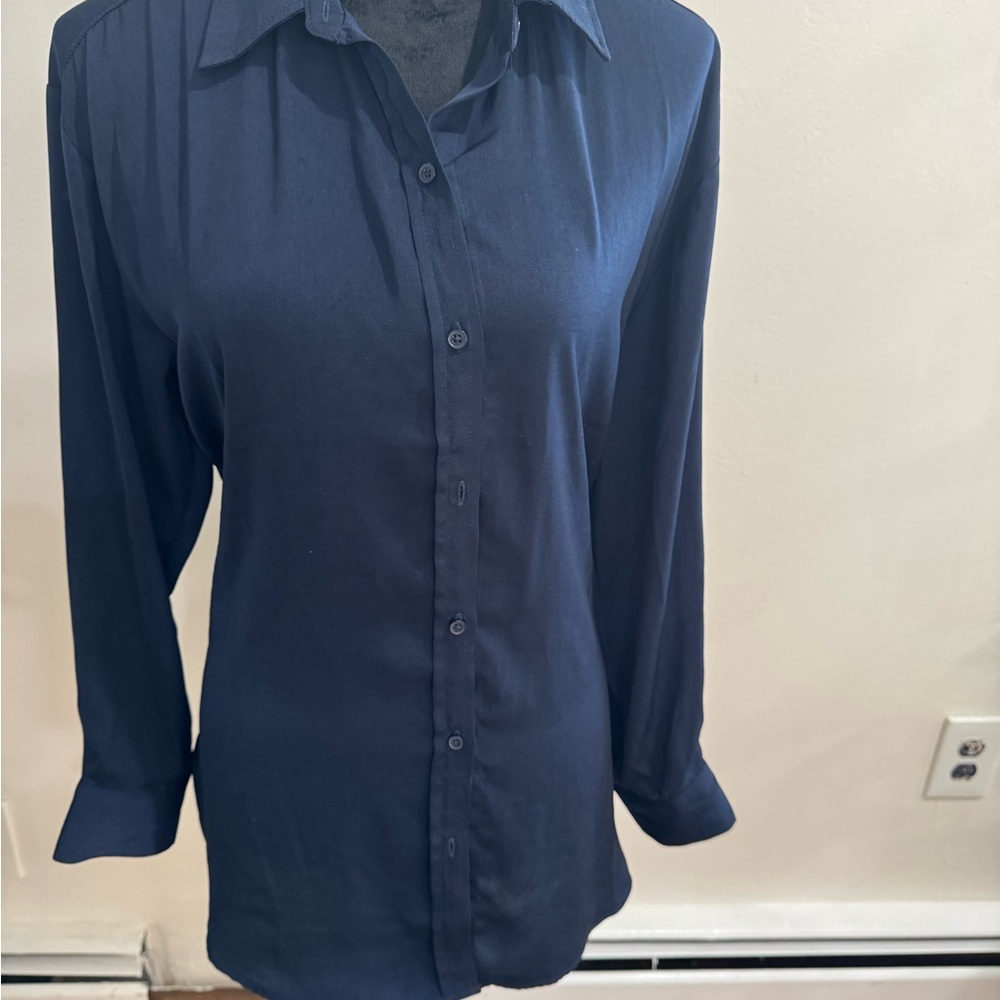 Navy Blue Button-Up Shirt